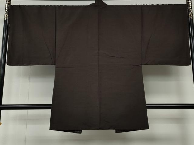 平和屋着物●男性　紬　アンサンブル　赤墨色　正絹　逸品　未使用　CABE6863ut
