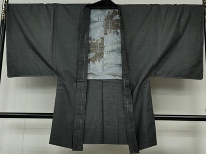 平和屋着物●男性　紬　アンサンブル　100亀甲　正絹　逸品　未使用　CABE6865ut