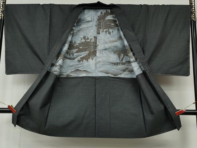 平和屋着物●男性　紬　アンサンブル　100亀甲　正絹　逸品　未使用　CABE6865ut