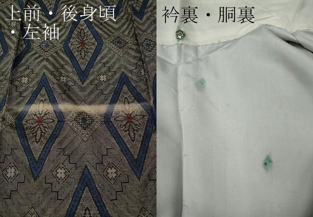 平和屋着物●本場大島紬　龍郷絣　菱花文　正絹　逸品　CABE6871ut