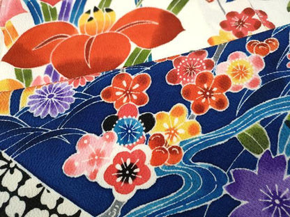 平和屋着物●豪華振袖　紅型　草花尽くし　正絹　逸品　CABE6878ut