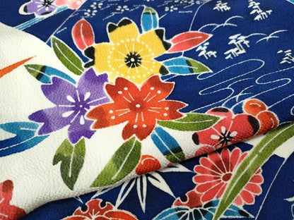 平和屋着物●豪華振袖　紅型　草花尽くし　正絹　逸品　CABE6878ut