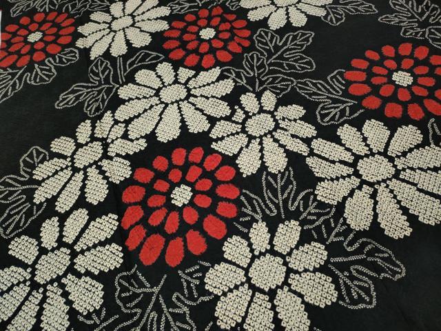 平和屋着物●豪華振袖　総絞り　舞花文　黒地　正絹　逸品　CABE6880ut