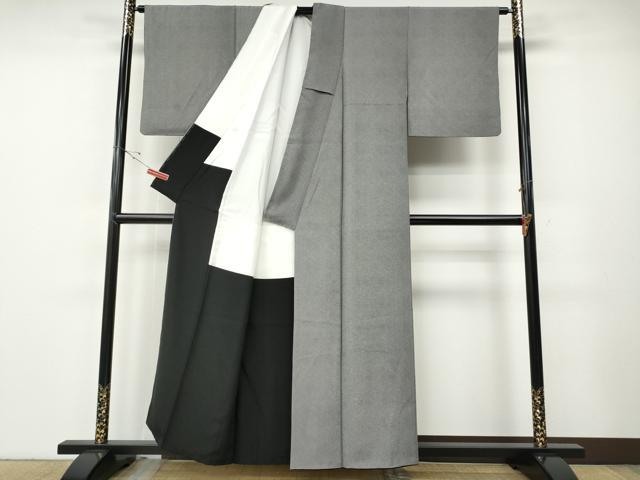 平和屋着物●江戸小紋　鮫小紋柄　黒地　正絹　逸品　CABE6882ut