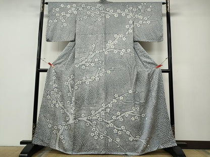 平和屋着物●訪問着　総絞り　枝花文　正絹　逸品　CABE6884ut