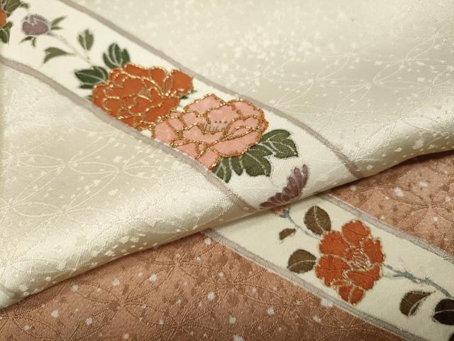 平和屋着物●訪問着　駒刺繍　熨斗花文　暈し染め　金彩　正絹　逸品　CABE6885ut
