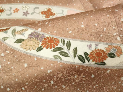 平和屋着物●訪問着　駒刺繍　熨斗花文　暈し染め　金彩　正絹　逸品　CABE6885ut