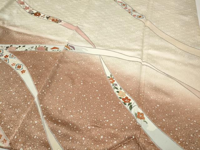 平和屋着物●訪問着　駒刺繍　熨斗花文　暈し染め　金彩　正絹　逸品　CABE6885ut