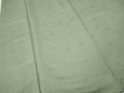 平和屋着物●上質な色無地　桐花地紋　裏葉柳色　正絹　逸品　CABE6890ut
