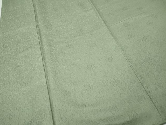 平和屋着物●上質な色無地　桐花地紋　裏葉柳色　正絹　逸品　CABE6890ut