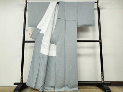 平和屋着物●上質な色無地　吉祥地紋　淡藤色　正絹　逸品　CABE6891ut