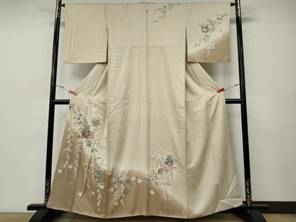 平和屋着物●訪問着　仕覆枝花文　暈し染め　金彩　正絹　逸品　CABE6900ut