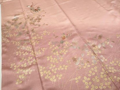 平和屋着物●訪問着　刺繍　花籠文　暈し染め　金銀彩　三越扱い　ロング丈　正絹　逸品　CABE6904ut