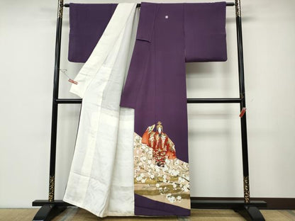 平和屋着物●京友禅作家　倉田泰波　色留袖　能舞　尾長鳥花文　金彩　正絹　逸品　CABE6906ut