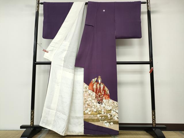 平和屋着物●京友禅作家　倉田泰波　色留袖　能舞　尾長鳥花文　金彩　正絹　逸品　CABE6906ut