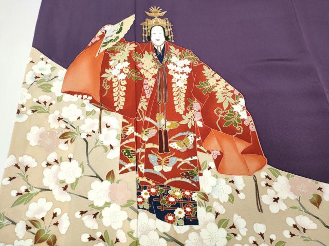 平和屋着物●京友禅作家　倉田泰波　色留袖　能舞　尾長鳥花文　金彩　正絹　逸品　CABE6906ut