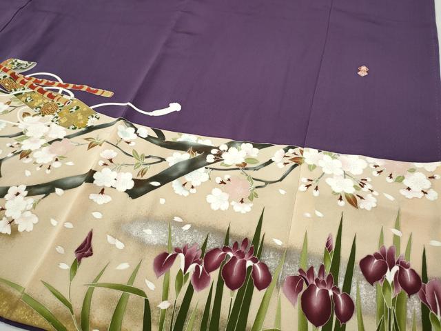 平和屋着物●京友禅作家　倉田泰波　色留袖　能舞　尾長鳥花文　金彩　正絹　逸品　CABE6906ut