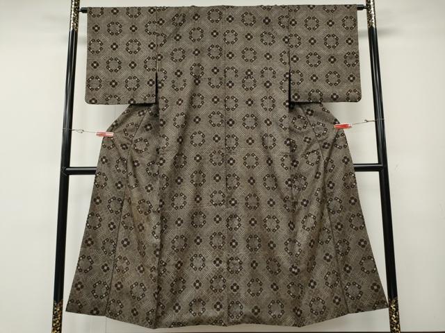 平和屋着物●本場大島紬　龍郷絣　菱花文　正絹　逸品　CABE6909ut