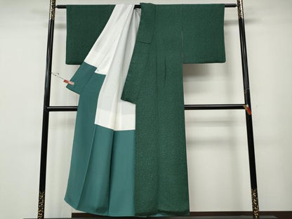 平和屋着物●人間国宝　南部芳松　突彫り　江戸小紋　松　正絹　逸品　CABE6913ut