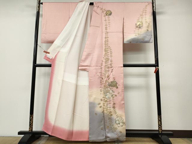 平和屋着物●訪問着　駒刺繍　雪輪花文　金彩　やまと誂製　正絹　逸品　CABE6914ut