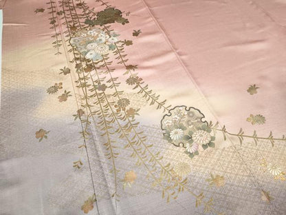 平和屋着物●訪問着　駒刺繍　雪輪花文　金彩　やまと誂製　正絹　逸品　CABE6914ut