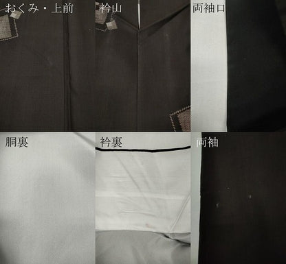 平和屋着物●本場大島紬　9マルキ　地空き　色紙重ね文　正絹　逸品　CABE6915ut