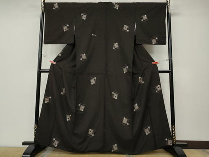 平和屋着物●本場大島紬　9マルキ　地空き　色紙重ね文　正絹　逸品　CABE6915ut
