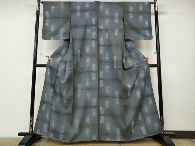 平和屋着物●上質なお召　吉祥文　正絹　逸品　CABE6918ut