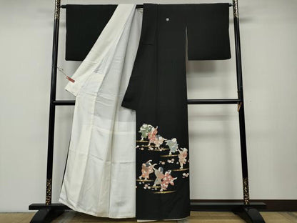 平和屋着物●豪華黒留袖　作家物　童子遊び　金彩　正絹　逸品　CABE6919ut