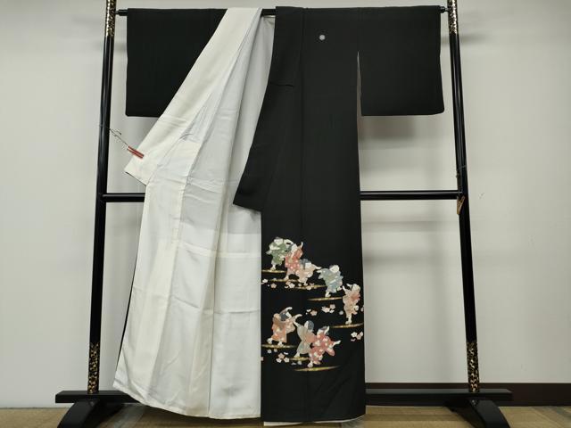 平和屋着物●豪華黒留袖　作家物　童子遊び　金彩　正絹　逸品　CABE6919ut