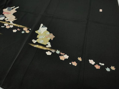 平和屋着物●豪華黒留袖　作家物　童子遊び　金彩　正絹　逸品　CABE6919ut