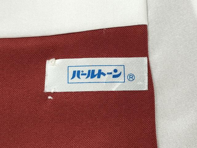 平和屋着物●結城紬　赤紅色　正絹　逸品　CABE6923ut