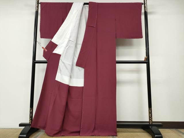 平和屋着物●上質な色無地　作家物　中紅色　正絹　逸品　未使用　CABE6924ut