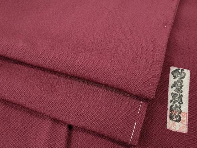 平和屋着物●上質な色無地　作家物　中紅色　正絹　逸品　未使用　CABE6924ut