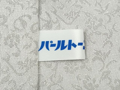 平和屋着物●京友禅の人間国宝　上野為二　色無地　舞葉地紋　牡丹鼠色　正絹　逸品　CABE6927ut