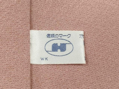 平和屋着物●上質な色無地　珊瑚色　正絹　逸品　未使用　CABE6932ut