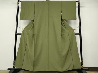 平和屋着物●上質な色無地　岩井茶色　正絹　逸品　CABE6941ut