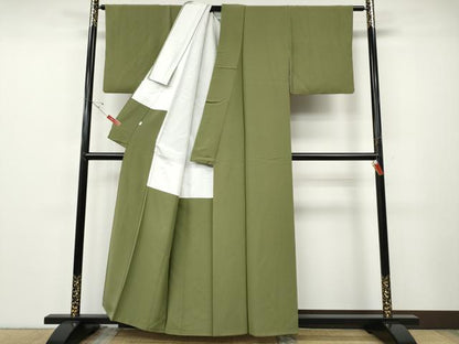 平和屋着物●上質な色無地　岩井茶色　正絹　逸品　CABE6941ut