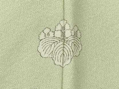 平和屋着物●上質な色無地　白緑色　正絹　逸品　CABE6942ut
