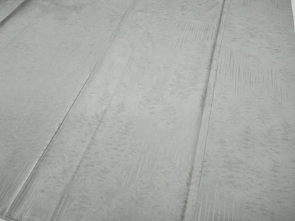 平和屋着物●無地絵羽訪問着　樹林地紋　白鼠色　正絹　逸品　CABE6945ut