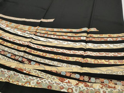 平和屋着物●豪華黒留袖　熨斗飛鶴花文　金彩　鈴乃屋扱い　正絹　逸品　CABE6948ut