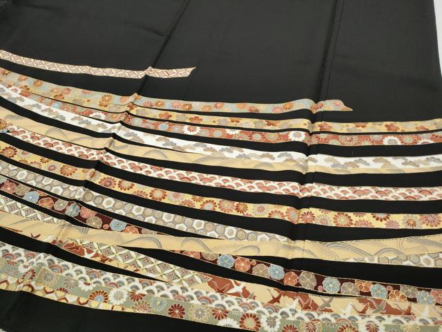 平和屋着物●豪華黒留袖　熨斗飛鶴花文　金彩　鈴乃屋扱い　正絹　逸品　CABE6948ut