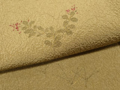 平和屋着物●染色作家　桐山紫香　手描き　訪問着　草花文　金彩　正絹　逸品　CABE6958ut