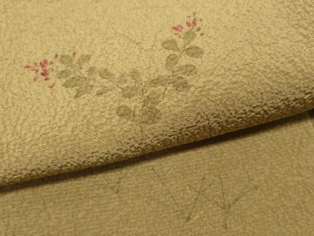平和屋着物●染色作家　桐山紫香　手描き　訪問着　草花文　金彩　正絹　逸品　CABE6958ut