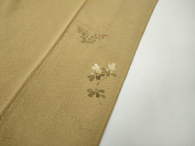 平和屋着物●染色作家　桐山紫香　手描き　訪問着　草花文　金彩　正絹　逸品　CABE6958ut