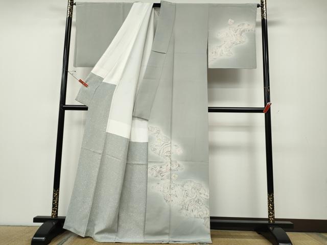 平和屋着物●訪問着　墨流し吉祥文　正絹　逸品　CABE6959ut