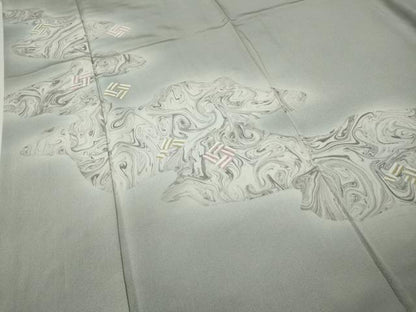 平和屋着物●訪問着　墨流し吉祥文　正絹　逸品　CABE6959ut