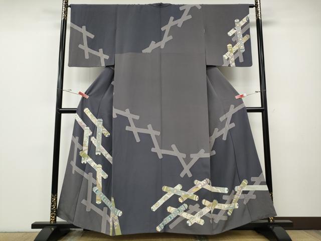 平和屋着物●訪問着　蒔絵吉祥花文　金彩　正絹　逸品　CABE6960ut