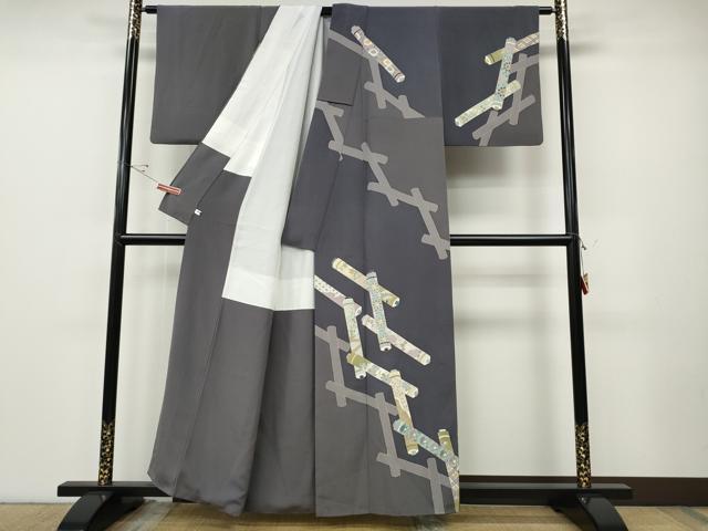 平和屋着物●訪問着　蒔絵吉祥花文　金彩　正絹　逸品　CABE6960ut