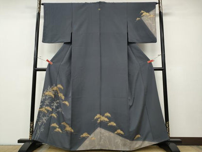 平和屋着物●訪問着　松笹竹文　暈し染め　金彩　三越扱い　正絹　逸品　CABE6962ut